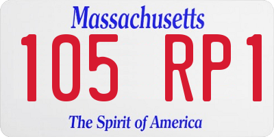 MA license plate 105RP1