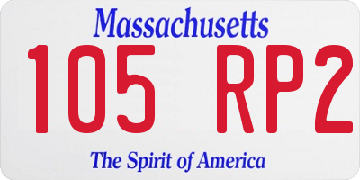 MA license plate 105RP2