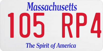 MA license plate 105RP4