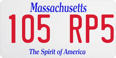 MA license plate 105RP5