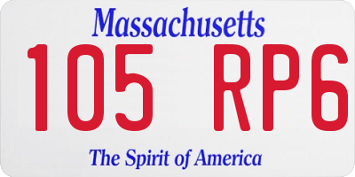MA license plate 105RP6