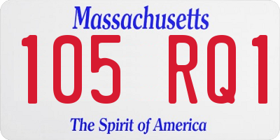 MA license plate 105RQ1