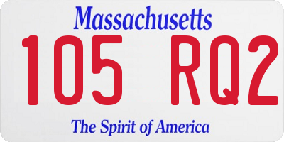 MA license plate 105RQ2