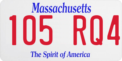 MA license plate 105RQ4