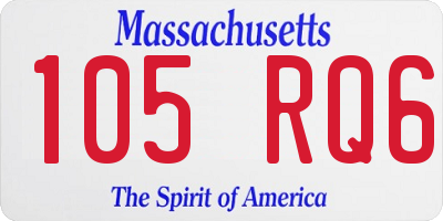 MA license plate 105RQ6
