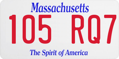 MA license plate 105RQ7