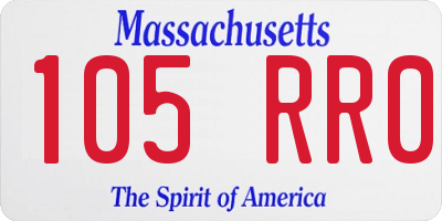 MA license plate 105RR0
