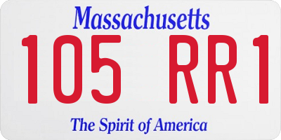 MA license plate 105RR1