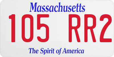 MA license plate 105RR2