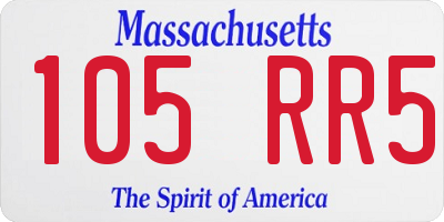 MA license plate 105RR5