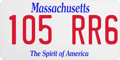 MA license plate 105RR6