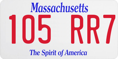 MA license plate 105RR7