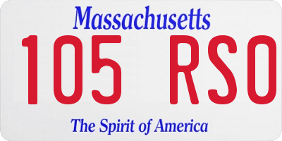 MA license plate 105RS0