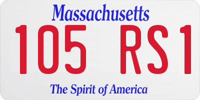 MA license plate 105RS1