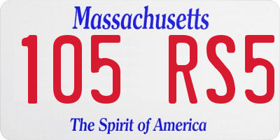 MA license plate 105RS5