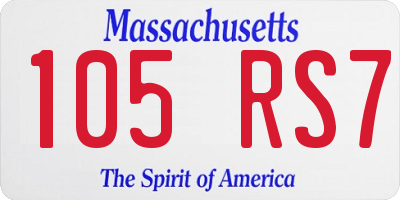 MA license plate 105RS7