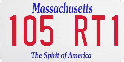 MA license plate 105RT1