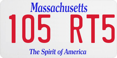 MA license plate 105RT5