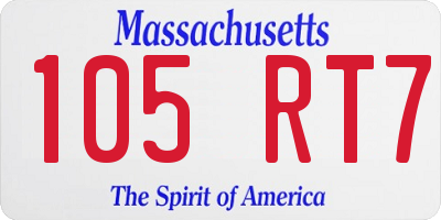 MA license plate 105RT7