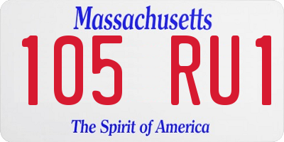 MA license plate 105RU1