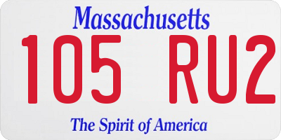 MA license plate 105RU2