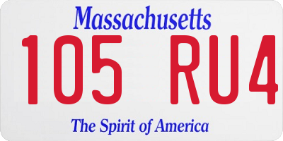 MA license plate 105RU4