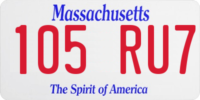 MA license plate 105RU7
