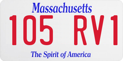 MA license plate 105RV1