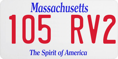 MA license plate 105RV2
