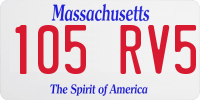 MA license plate 105RV5