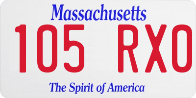 MA license plate 105RX0