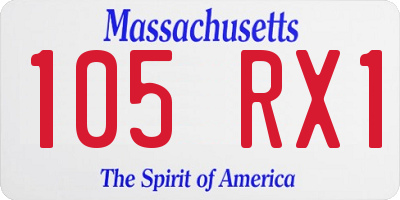 MA license plate 105RX1