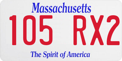 MA license plate 105RX2