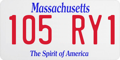 MA license plate 105RY1