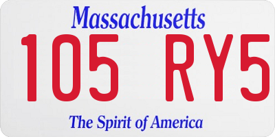MA license plate 105RY5