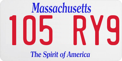 MA license plate 105RY9