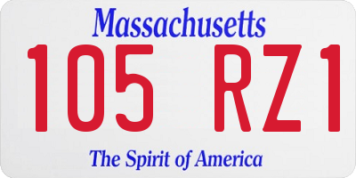 MA license plate 105RZ1