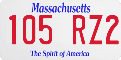 MA license plate 105RZ2