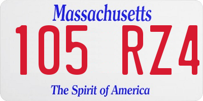 MA license plate 105RZ4