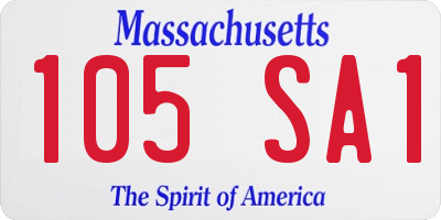 MA license plate 105SA1