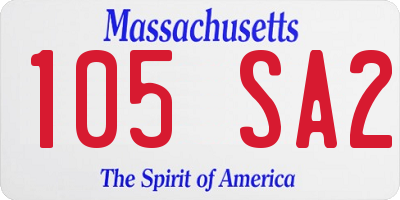 MA license plate 105SA2