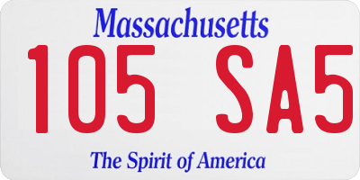MA license plate 105SA5