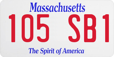 MA license plate 105SB1