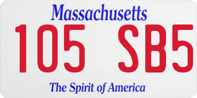 MA license plate 105SB5