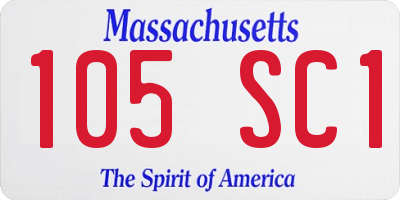 MA license plate 105SC1