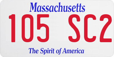 MA license plate 105SC2