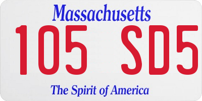 MA license plate 105SD5