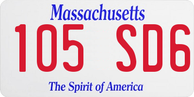 MA license plate 105SD6