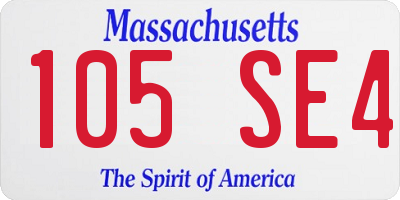 MA license plate 105SE4