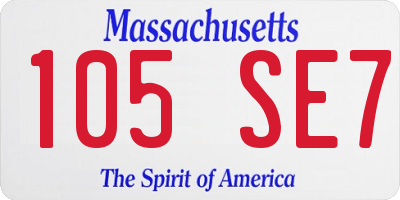 MA license plate 105SE7